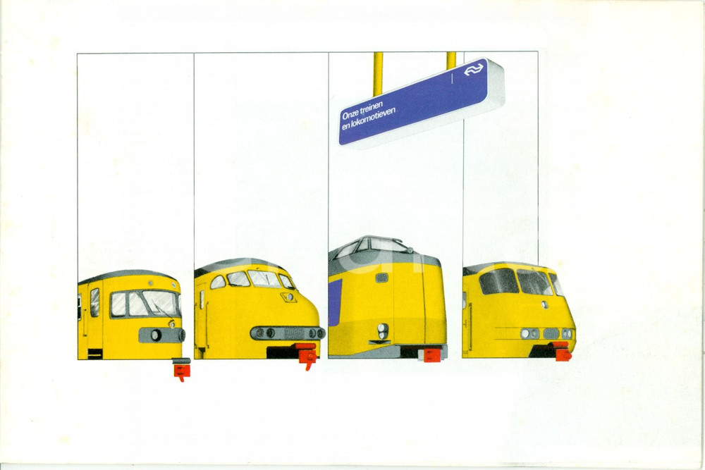 Materiale pubblicitario d’epoca 1977 UTRECHT NE Schede tecniche treni e locomotive olandesi ILLUSTRATO 1