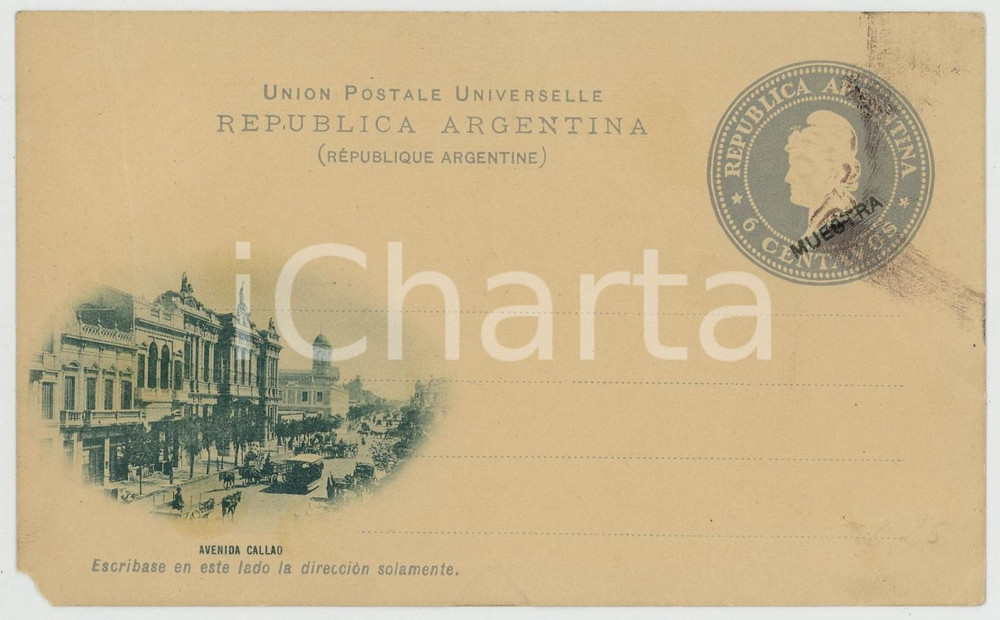 1900 ca BUENOS AIRES Avenida Callao - Postcard DAMAGED FP NV 13x8 cm  Cartolina postale d'epoca. VERY POOR/gravemente danneggiato Mancanza all'angolo inferiore sinistro, lungo strappo al margine superiore, piegature ai margini Formato: 13x8 originale e autentica 1