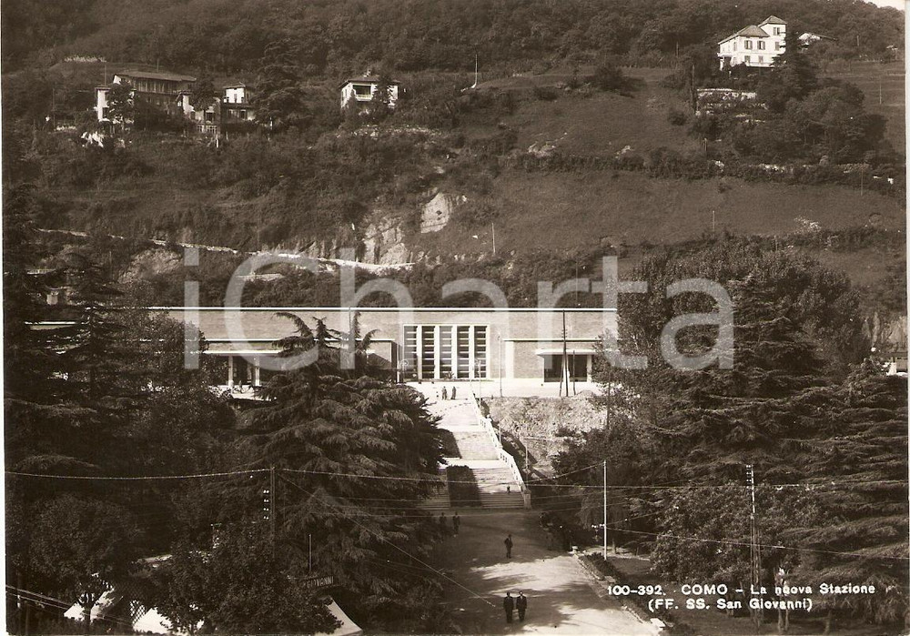 Cartolina originale da collezione 1949 COMO Nuova Stazione SAN GIOVANNI FF. SS. Animata *Cartolina FG NV 1