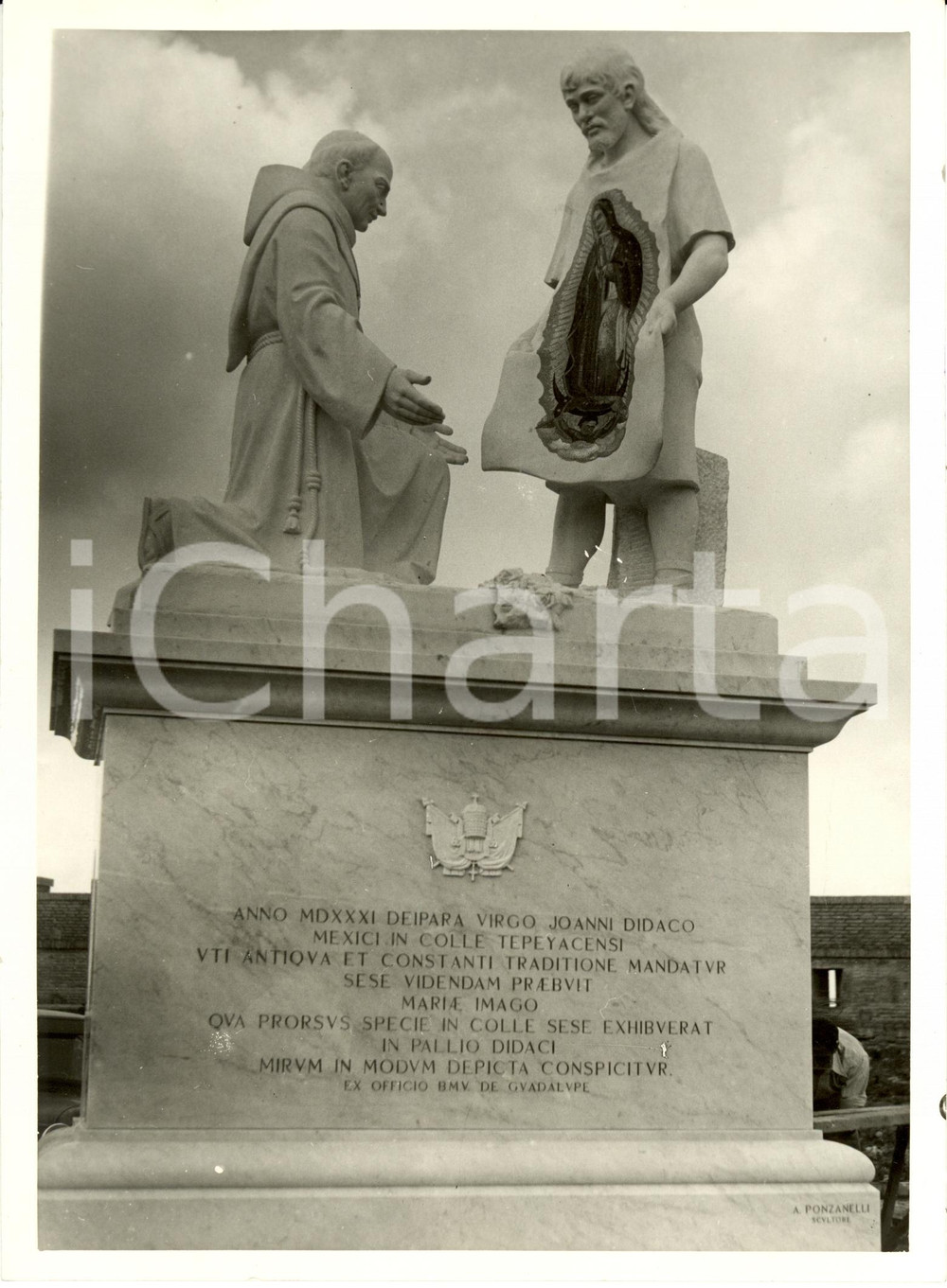 Fotografia d epoca originale 1939 CITTA  DEL VATICANO Monumento Madonna GUADALUPE  Antonio PONZANELLI Foto 1