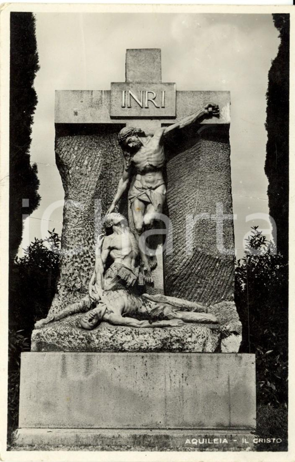 Cartolina originale da collezione 1938 AQUILEIA UD Monumento ai Caduti con CRISTO in croce Cartolina FP VG 1