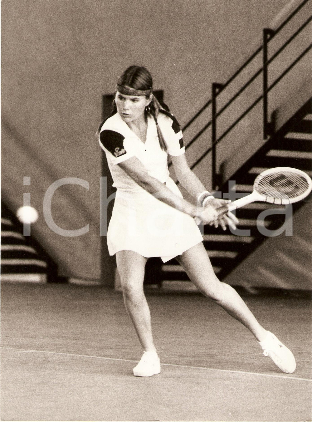 Fotografia d epoca originale 1980 ca MILANO Tennis Rovescio di Helena ANLIOT durante allenamento Fotografia 1