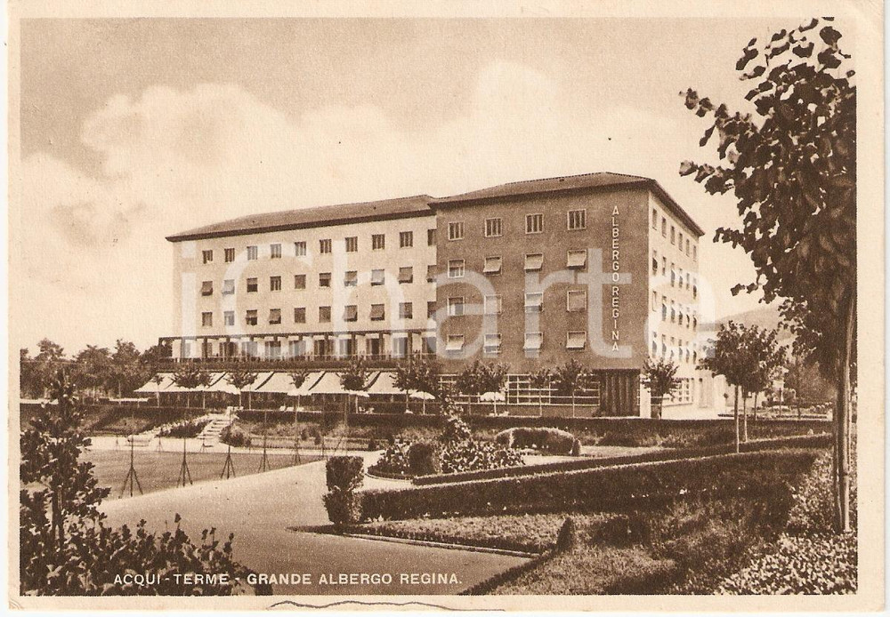 Cartolina originale da collezione 1941 ACQUI TERME (AL) GRANDE ALBERGO REGINA *Cartolina FG VG 1