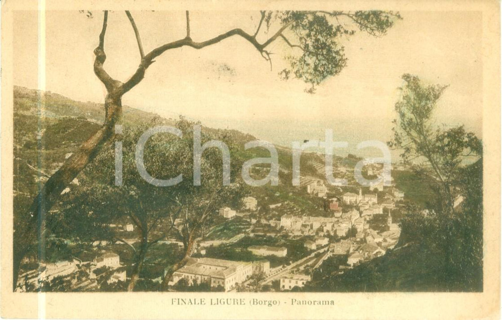 Cartolina originale da collezione 1930 FINALE LIGURE SV Panorama di FINALBORGO Cartolina FP VG 1