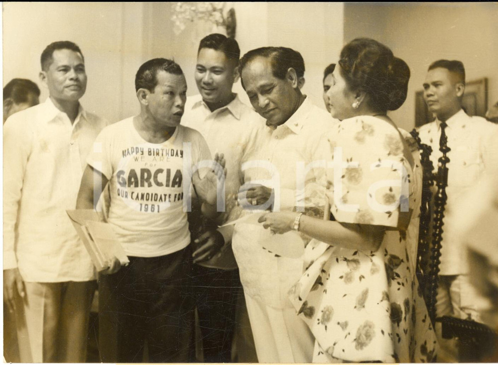 1959 PHILIPPINES Birthday greetings for president Carlos P. GARCIA - Photo 18x13