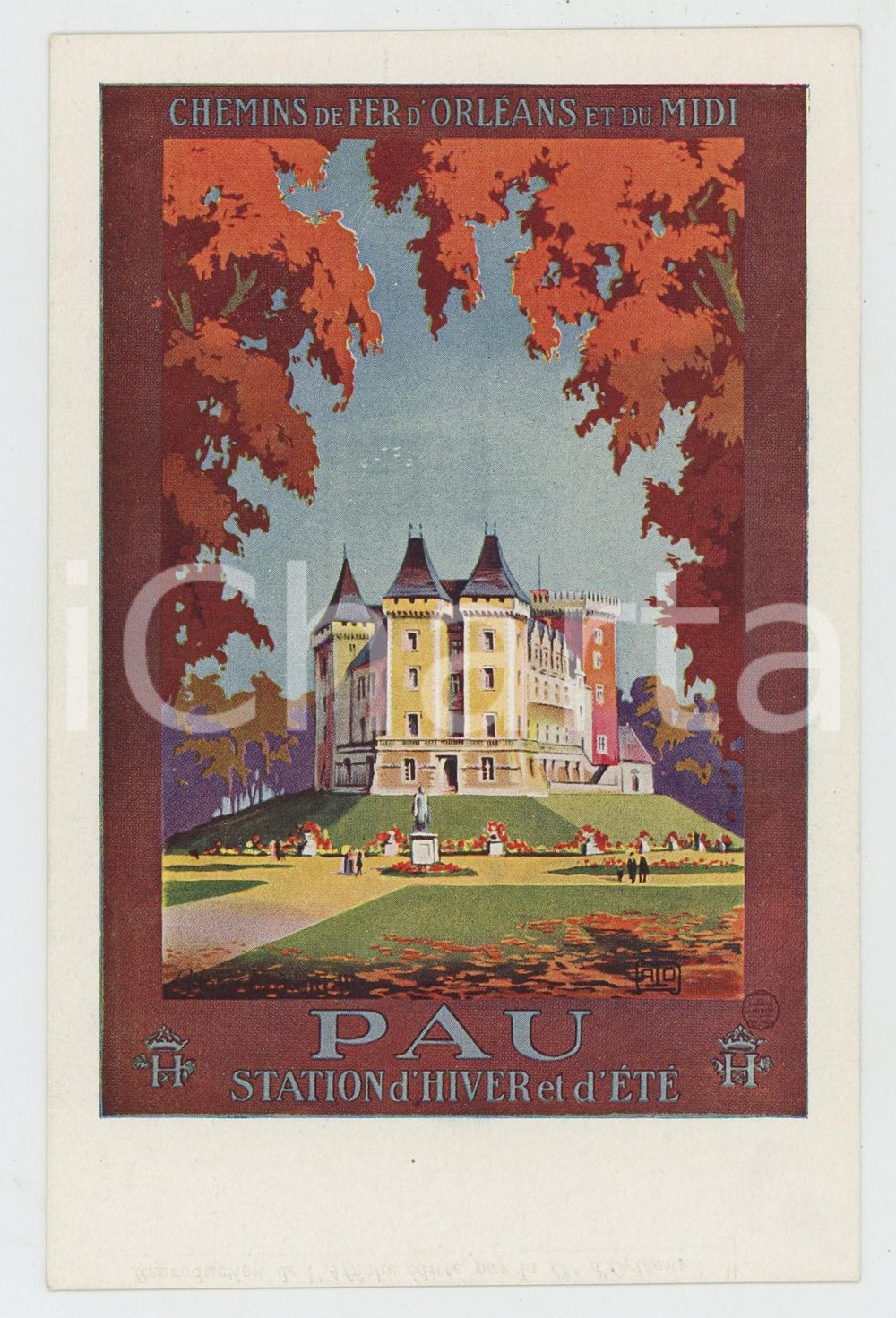 1910 ca CHEMINS DE FER D'ORLEANS ET DU MIDI - PAU Station d'hiver - Postcard FP  Cartolina d'epoca, non viaggiata. FAIR/discreto Lievi smussature agli angoli Formato: FP originale e autentica 1