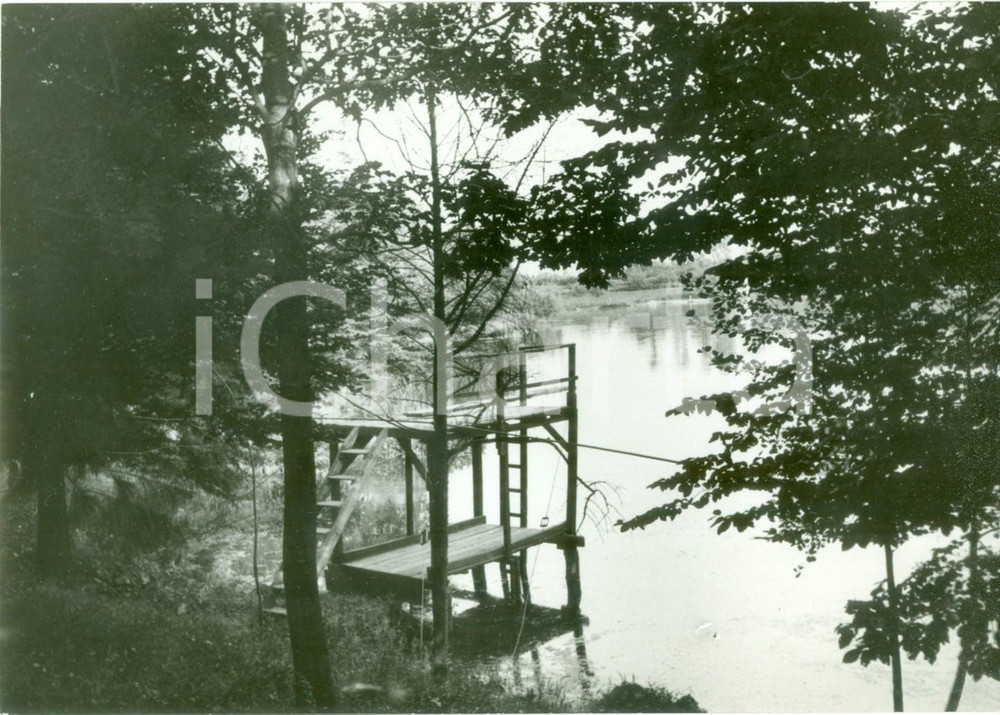 Fotografia d epoca originale 1938 MILANO Trampolino in legno per tuffi nel laghetto Fotografia 1