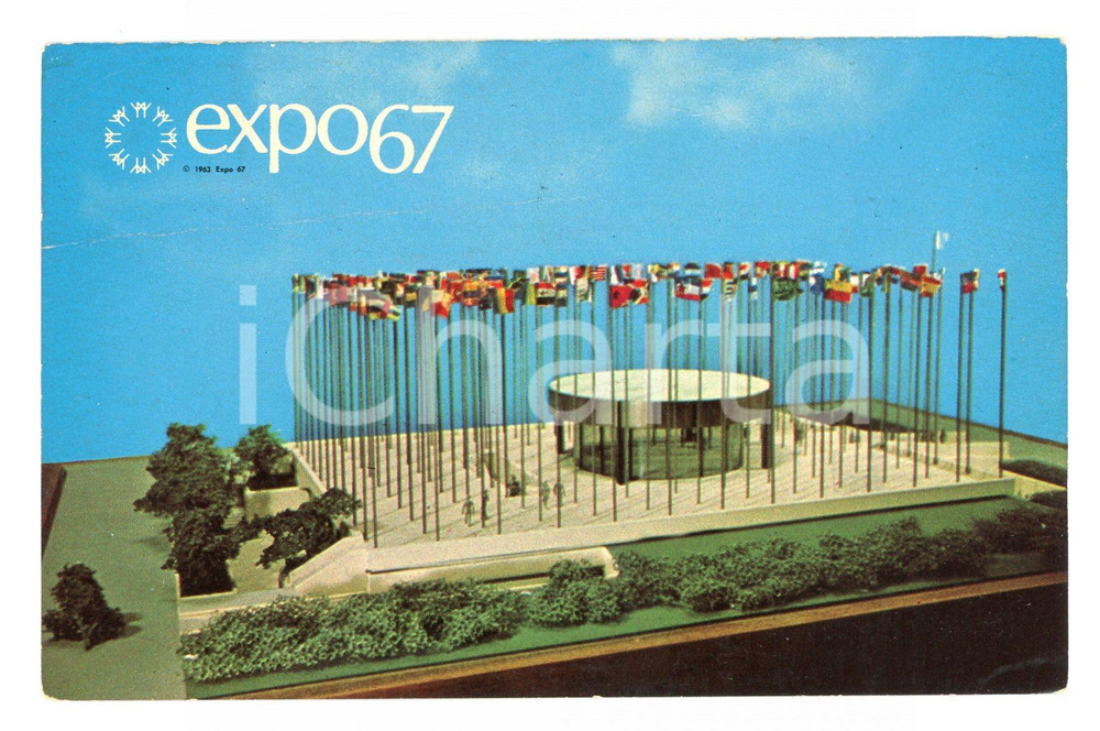 Cartolina originale da collezione 1967 Montreal EXPO - Foto simbolo dell'esposizione 1