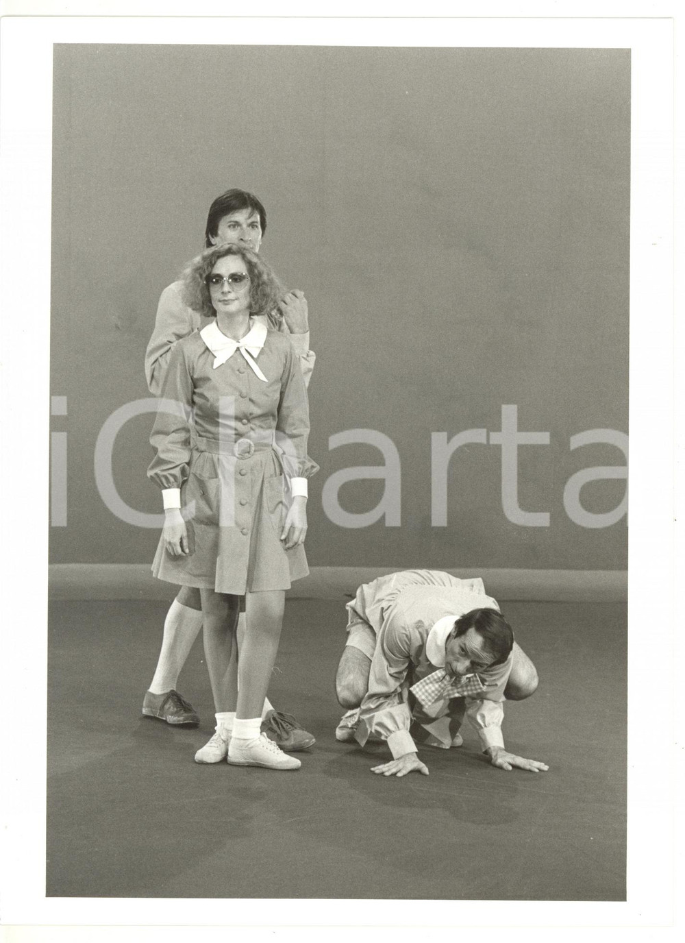 1985 ca COSTUME Loretta GOGGI con Gianni BREZZA - Sketch comico - Foto 18x24 cm