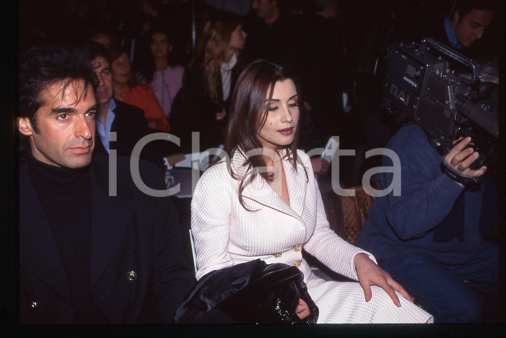 35mm vintage slide* 1995 MODA David COPPERFIELD Claudia KOLL Sfilata VERSACE