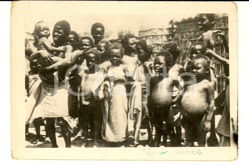 Cartolina originale da collezione 1936 AOI ERITREA COSTUMI Un gruppo di bambini *Foto cartolina postale FG 1