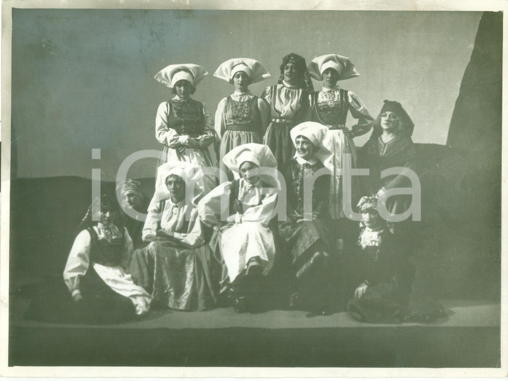 Fotografia d epoca originale 1928 TORINO Prima rappresentazione italiana PEER GYNT Compagnia di Sem BENELLI 1