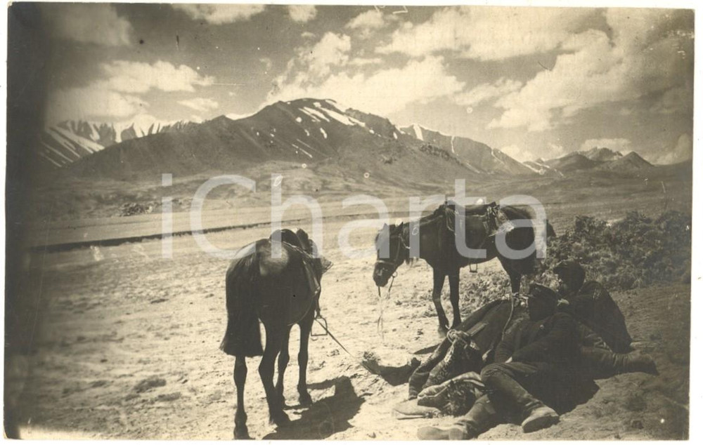 Fotografia d epoca originale 1930 ca CALIFORNIA USA Valle della Morte  Ufficiali con i cavalli  Foto 14x9 1