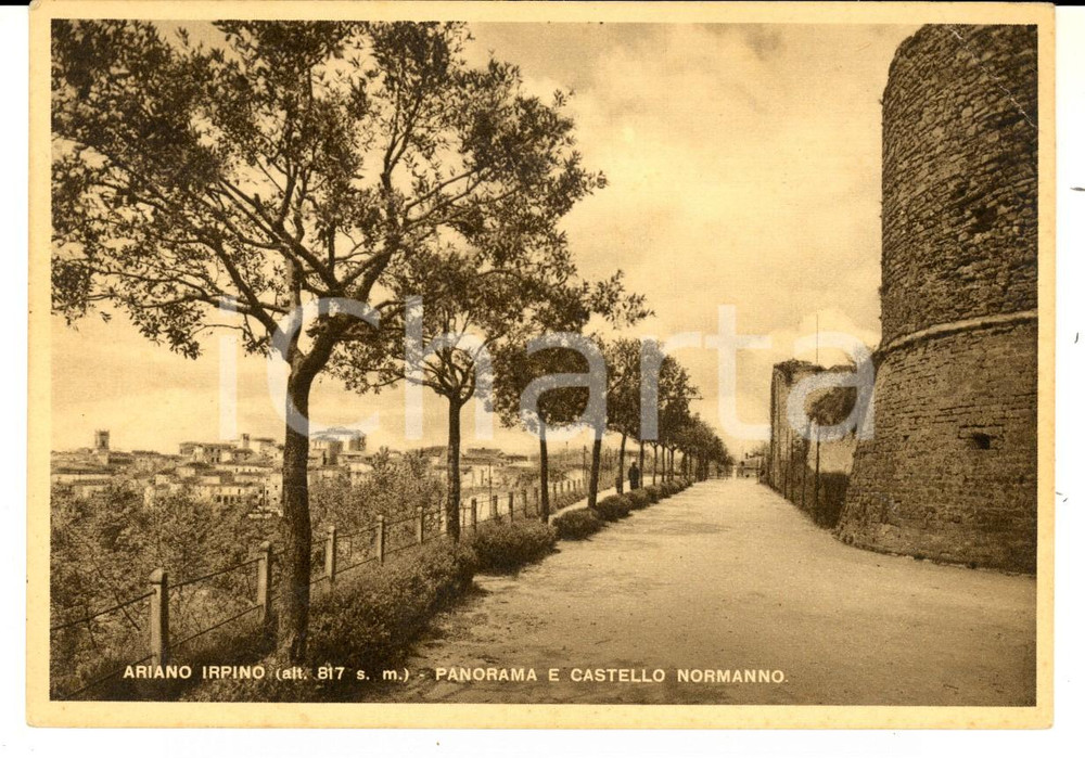 Cartolina originale da collezione 1940 ARIANO IRPINO (AV) Panorama e castello normanno *Cartolina postale FG VG 1