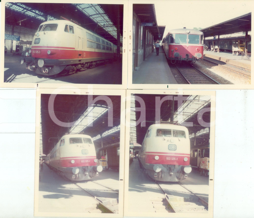 Fotografia d epoca originale 1974 GERMANIA FEDERALE Deutsche Bahn Locomotiva DB 103 1251 Lotto 4 fotografie 1
