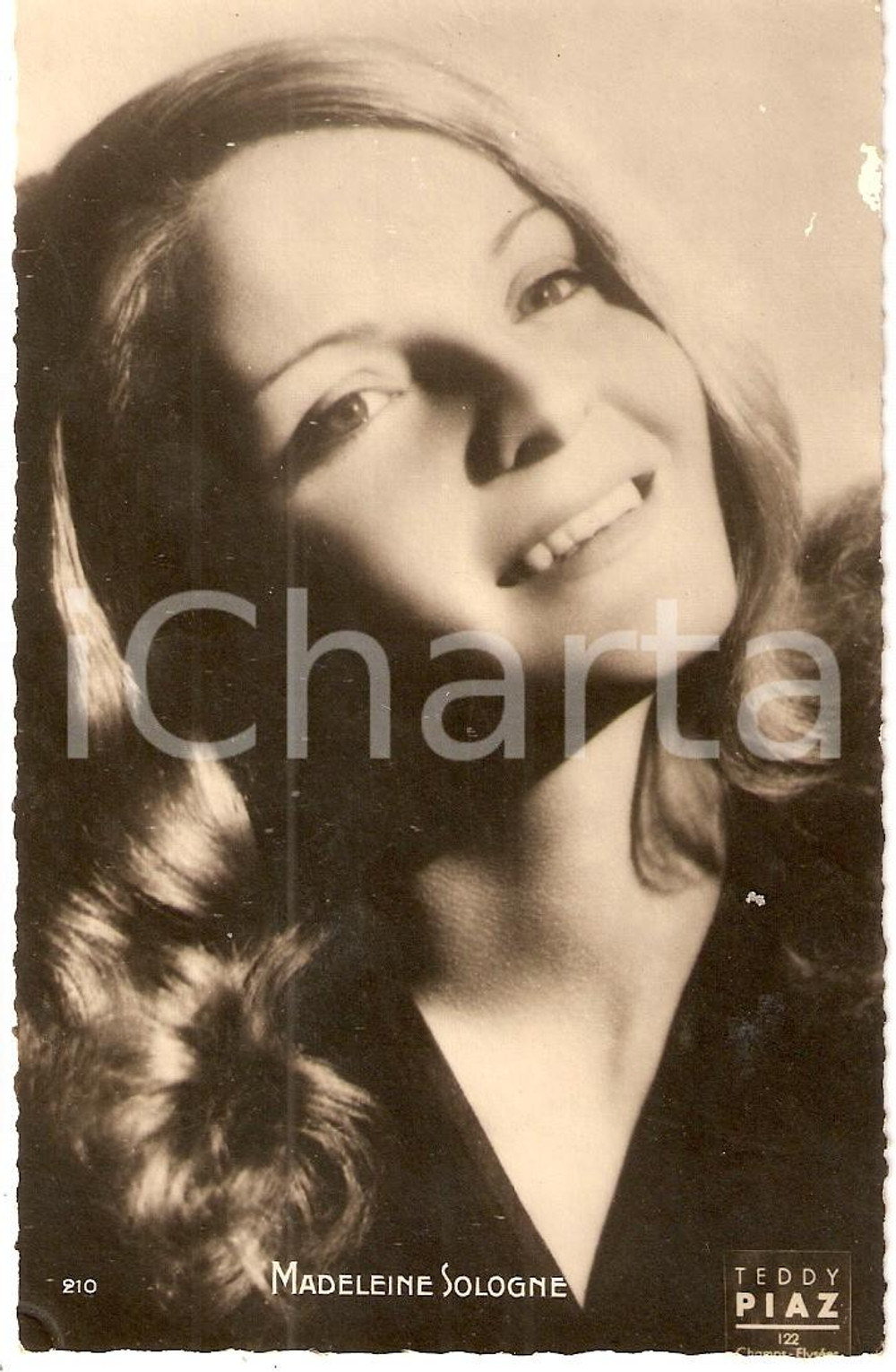 Cartolina originale da collezione 1935 ca CINEMA Actress Madeleine SOLOGNE Portrait *Cartolina FP NV 1