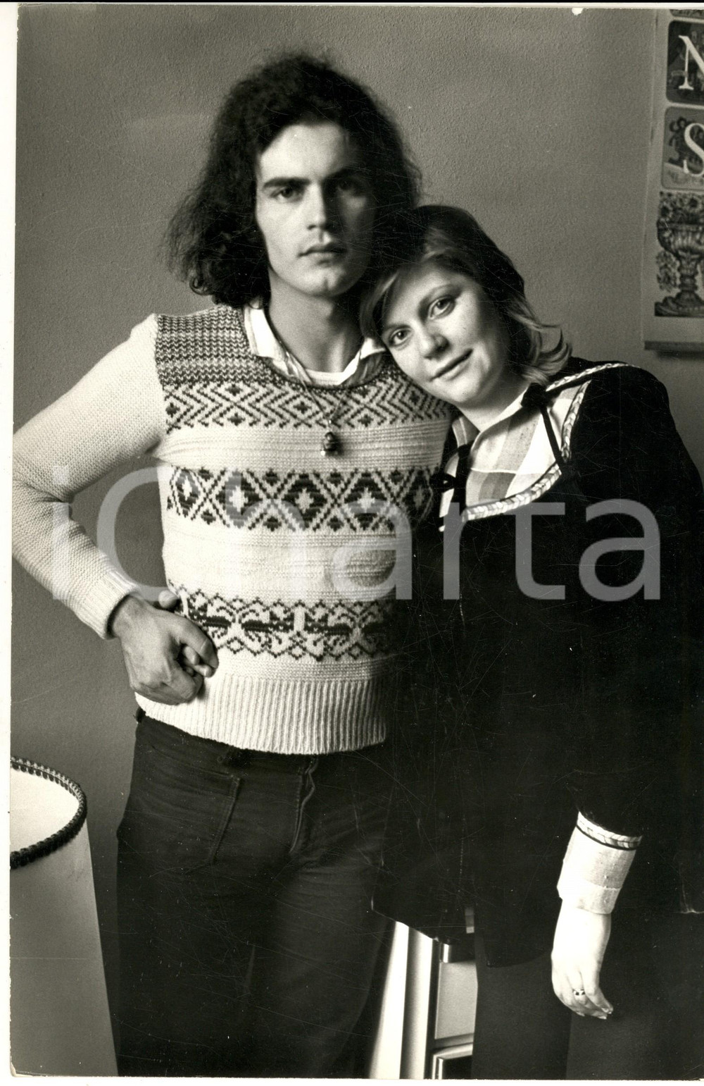 1975 ca COSTUME Ritratto del cantante DONATELLO con la moglie incinta (2) *Foto 