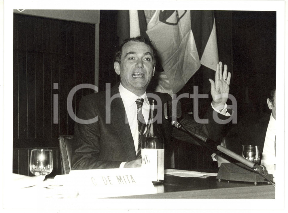 1985 ca MILANO Convegno DC - Ritratto di Ernesto PELLEGRINI - Foto 24x18