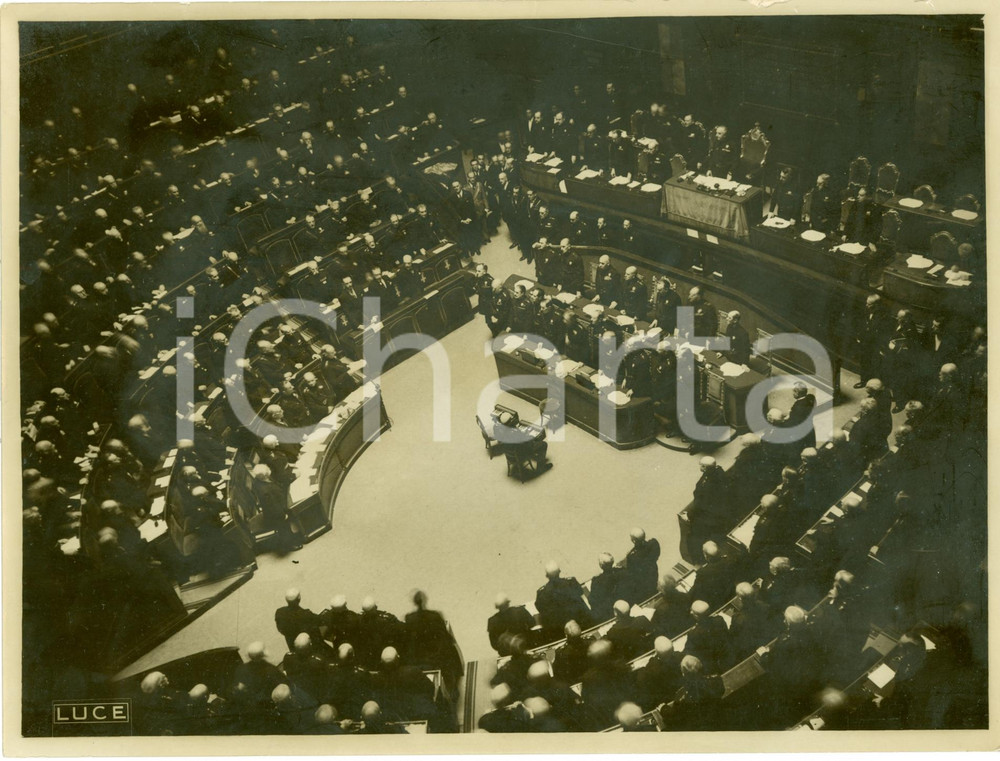 Fotografia d epoca originale 1936 ROMA Senato riunito col DUCE approva Impero Etiopico FOTOGRAFIA 1