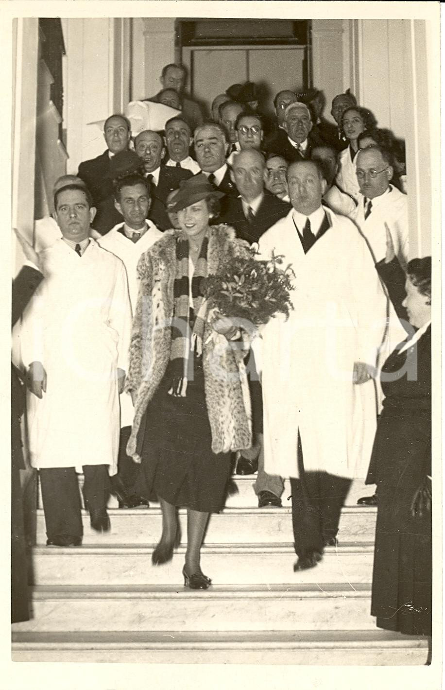 Fotografia d'epoca originale 1938 AVERSA (CE) Maria JosÃ© visita Casa dell'Annunziata 1