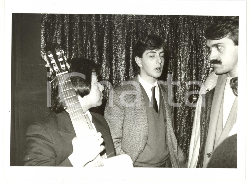 1985 ca MUSICA Massimiliano PANI con Angel "Pato" GARCIA *Foto VINTAGE 24x18 cm