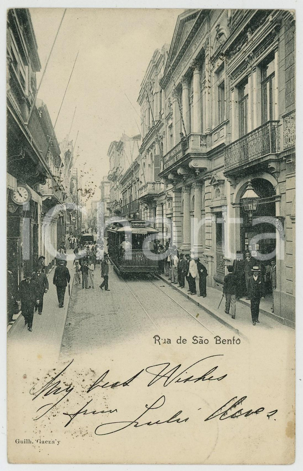 1902 SAO PAULO - BRAZIL Rua de Sao Bento - Postcard FP VG  Cartolina d'epoca, viaggiata. FAIR/discreto Lievi smussature agli angoli Formato: FP originale e autentica 1