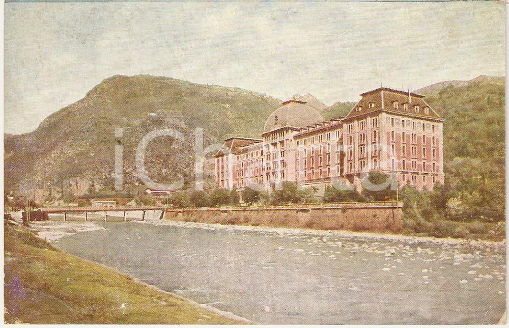 Cartolina originale da collezione 1931 SAN PELLEGRINO TERME (BG) Grand Hotel sul fiume BREMBO *Cartolina FP VG 1