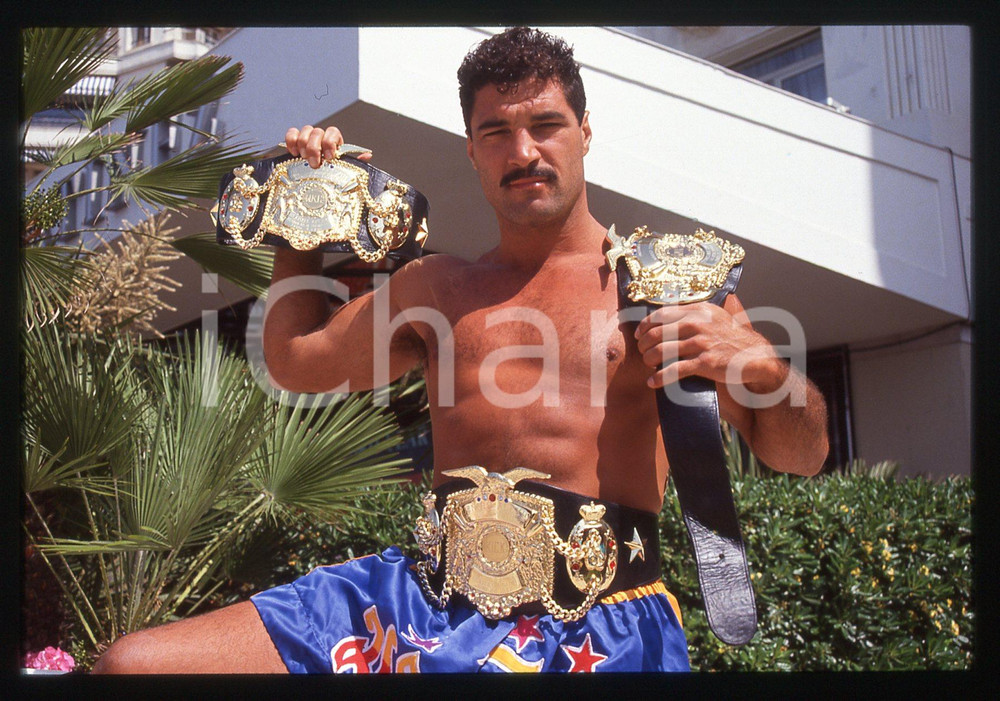35mm vintage slide* 1990 ca CANNES Dennis ALEXIO - Ritratto del kickboxer (2)