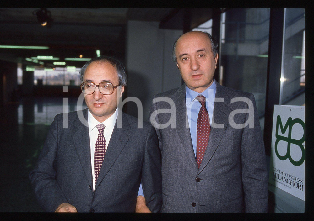 35mm vintage slide* 1987 ca MILANO Enrico DE MITA Ciriaco DE MITA (2)