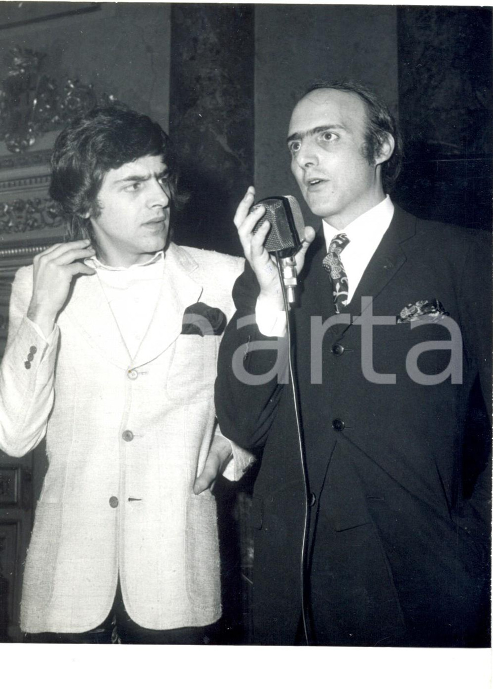 Fotografia d epoca originale 1971 MILANO Circolo della Stampa Ettore e Guido LOMBARDI cantano i loro successi 1