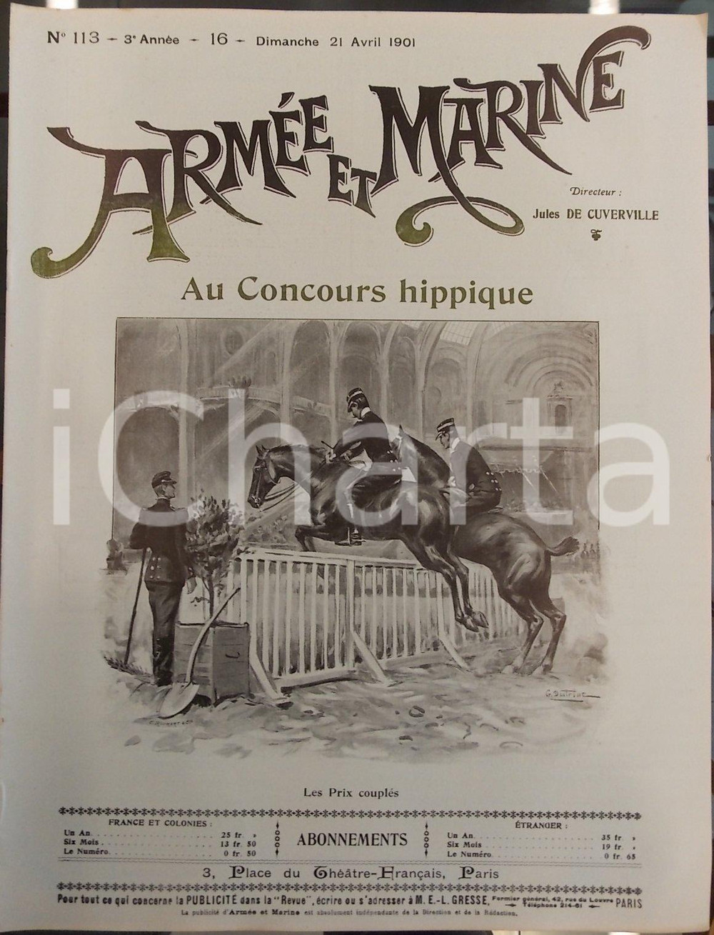 Giornale, rivista storica 1901 ARMEE ET MARINE Au Concours hippique de PARIS *Revue année III n° 113 1
