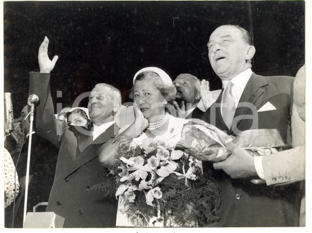 1955 LA SPEZIA - ANSALDO Cerimonia varo M/N GUIDO DONEGANI - Fotografia 24x18 cm