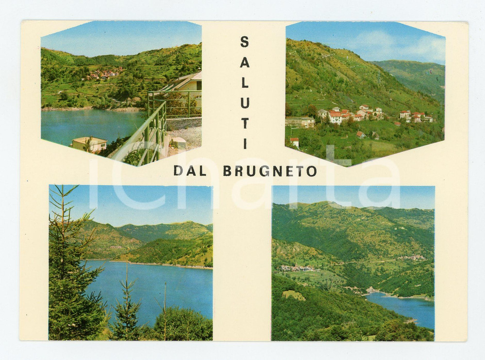 Cartolina originale da collezione 1975 ca TORRIGLIA GE Valle BRUGNETO Vedutine con Monte ANTOLA Cartolina FG NV 1