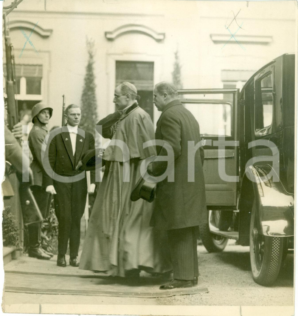 Fotografia d epoca originale 1927 BERLIN Card. Eugenio PACELLI compleanno Paul VON HINDENBURG Fotografia 1