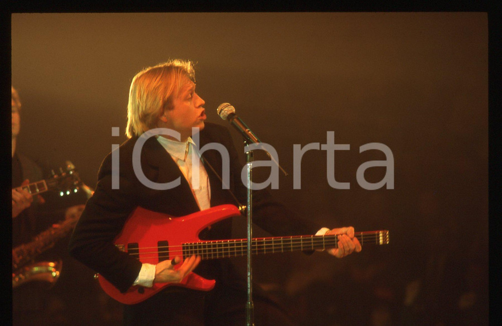 35mm vintage slide* 1985 ca ITALIA Mark KING Ritratto del cantante LEVEL 42 (3)