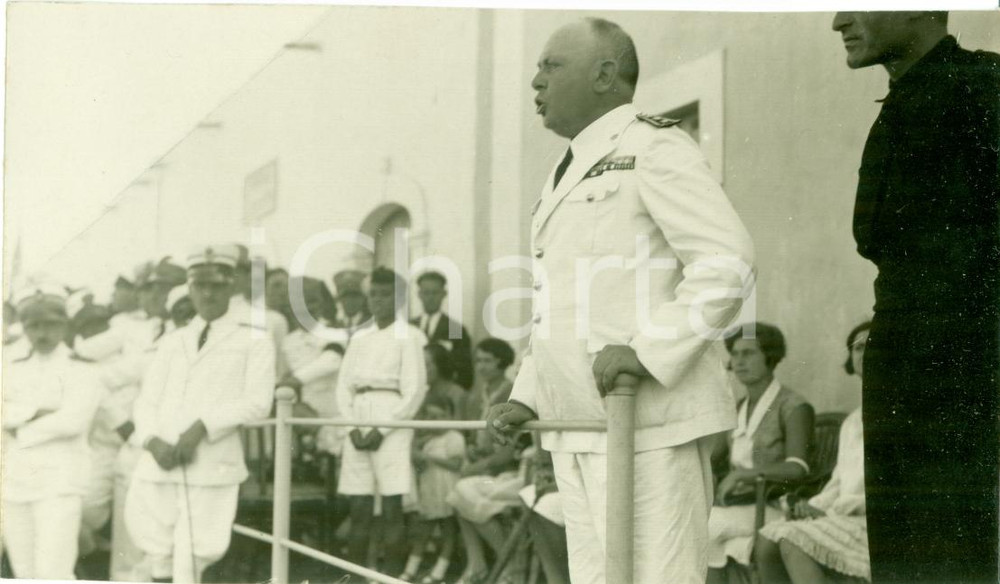 Fotografia d epoca originale 1928 SIRTE LIBIA Roberto FARINACCI inaugura sede PNF locale Fotografia 1