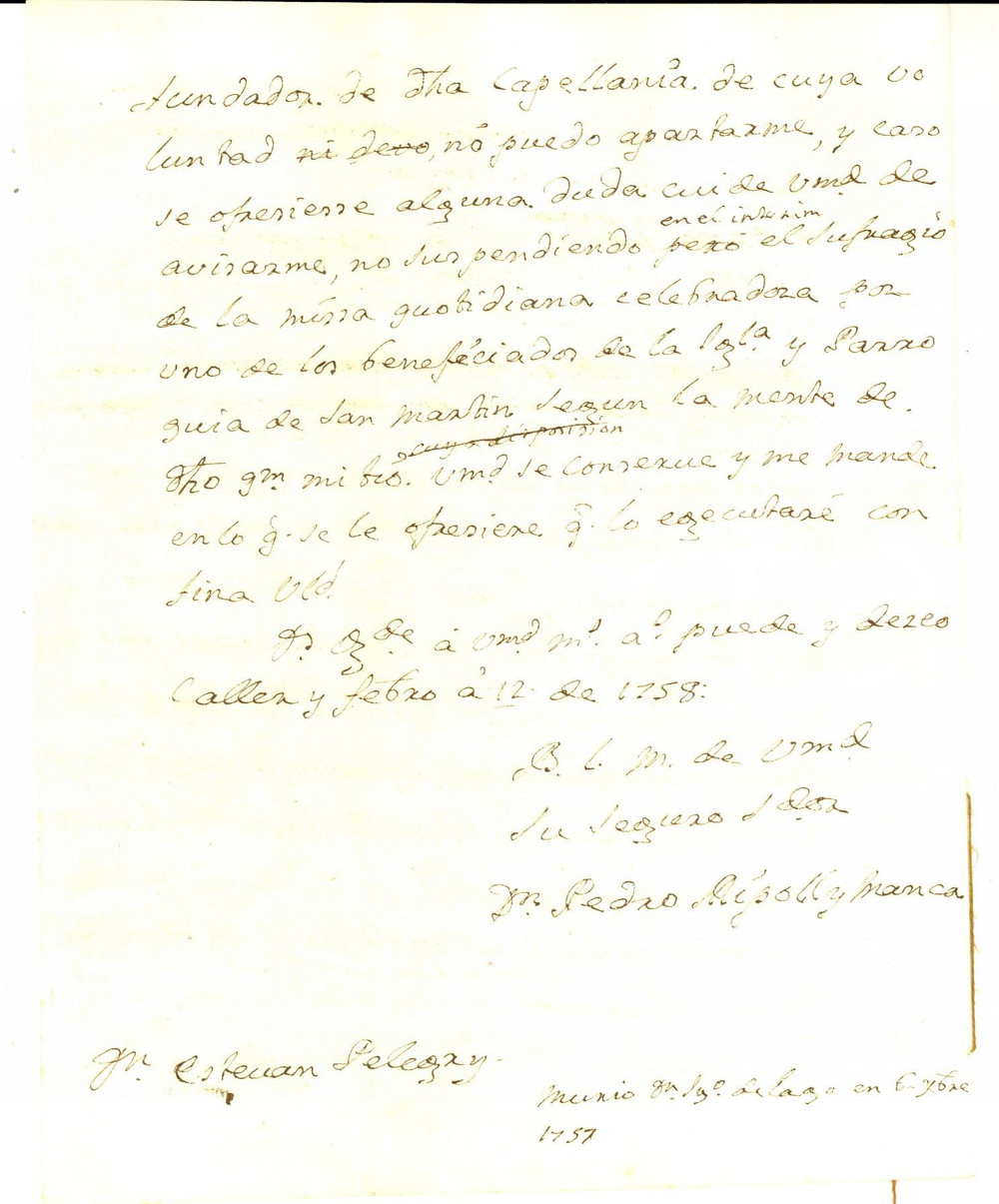 Documento originale, autentico 1758 CAGLIARI Don Pedro RIPOLL Y MANCA sulla nomina di don Lorenzo de LAGO 1