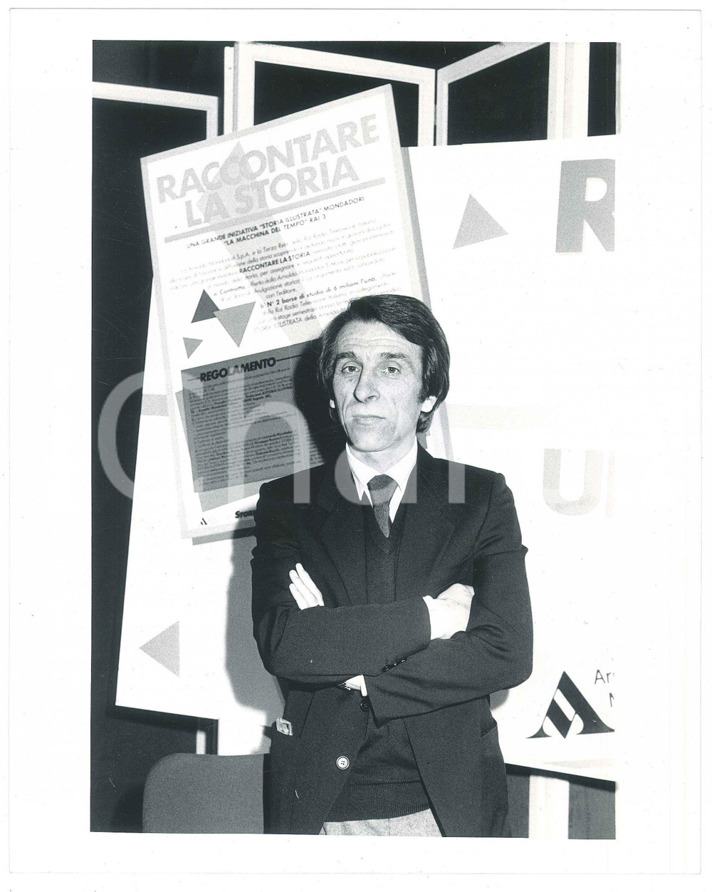 Fotografia d epoca originale 1980 ca ITALIA Gabriele BACCHI Direttore di STORIA ILLUSTRATA Foto 20x25 cm 1 1