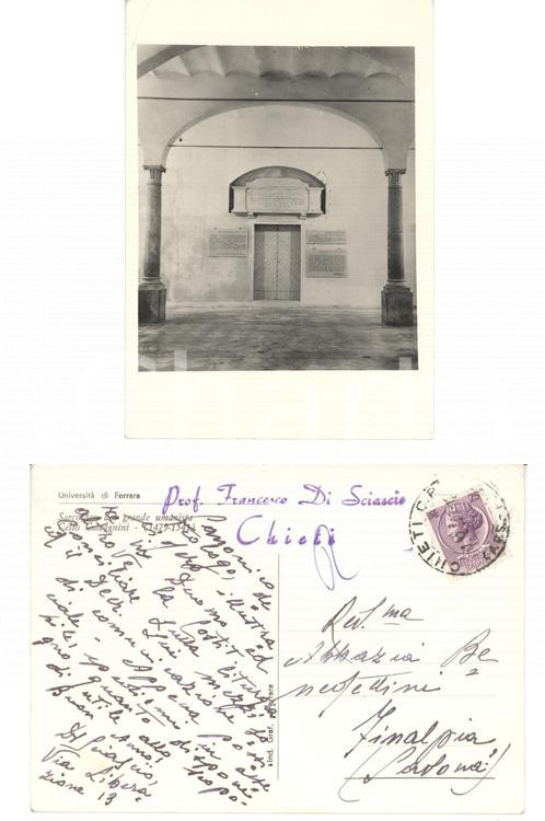 Autografo originale 1960 ca CHIETI Prof. Francesco DI SCIASCIO all Abbazia di FINALPIA Autografo 1