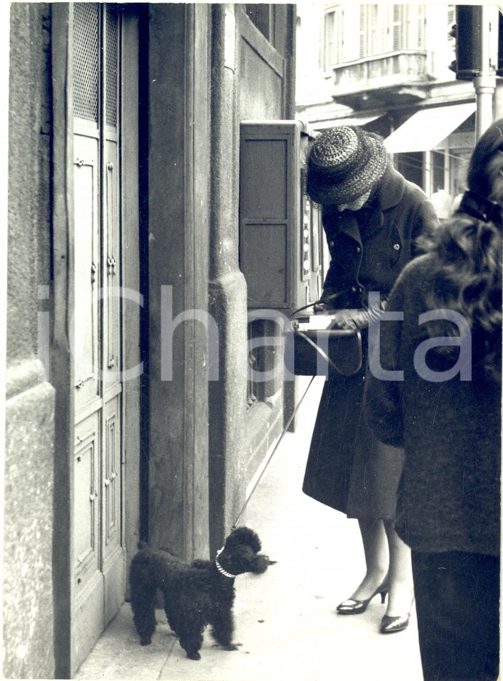 1959 MILANO Maria CALLAS a passeggio con il suo cane *Fotografia 13x18 cm