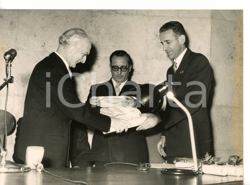 1955 ROMA - ANGELICUM Antonio SEGNI inaugura anno accademico *Foto 18x13 cm