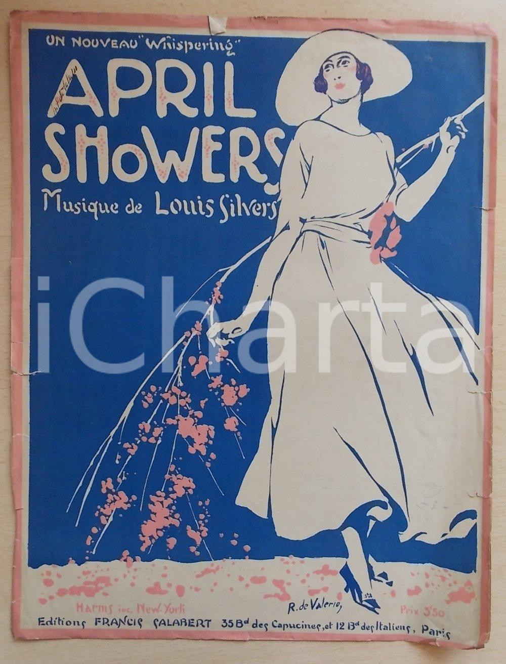 Oggetto da collezione cartaceo 1921 Louis SILVERS April showers  Fox trot Partitura Ed. SALABERT 1