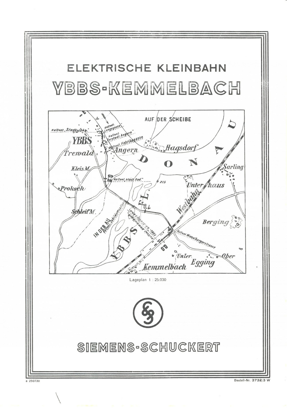 Materiale pubblicitario d’epoca 1965 ca SIEMENSSCHUCKERT Linea tranviaria YBBS  KEMMELBACH Volantino 1