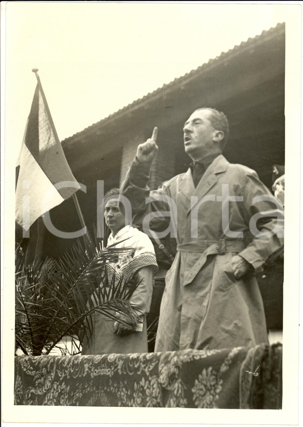 Fotografia d epoca originale 1938 PAVIA Ferruccio LANTINI parla alle mondine del Pavese Fotografia 1