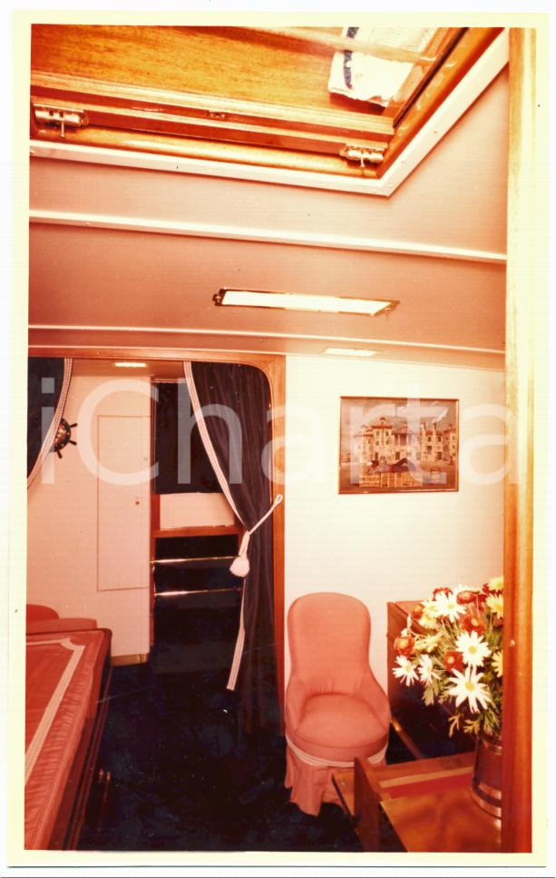 Fotografia d epoca originale 1964 GENOVA SALONE NAUTICO Cantieri navali Chiavari  Yacht PARAGGINA Interni 1