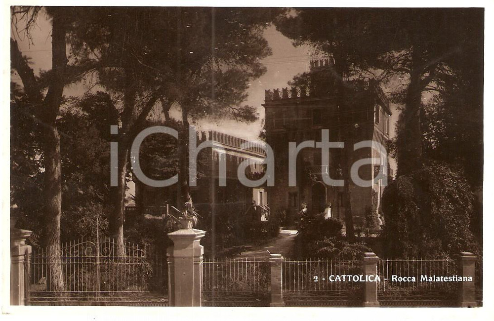 Cartolina originale da collezione 1935 CATTOLICA (RN) Rocca Malatestiana - L'ingresso *Cartolina FP VG 1