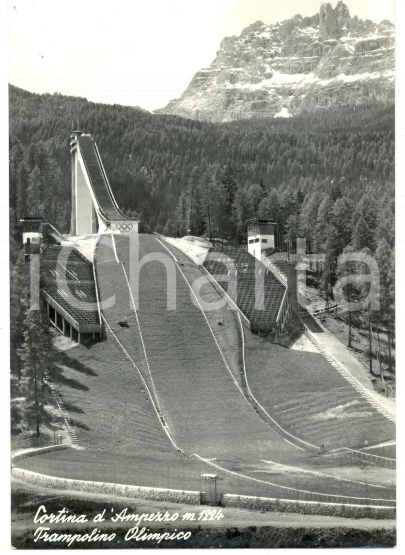 Cartolina originale da collezione 1958 CORTINA D AMPEZZO BL Il Trampolino Olimpico Cartolina FG VG 1