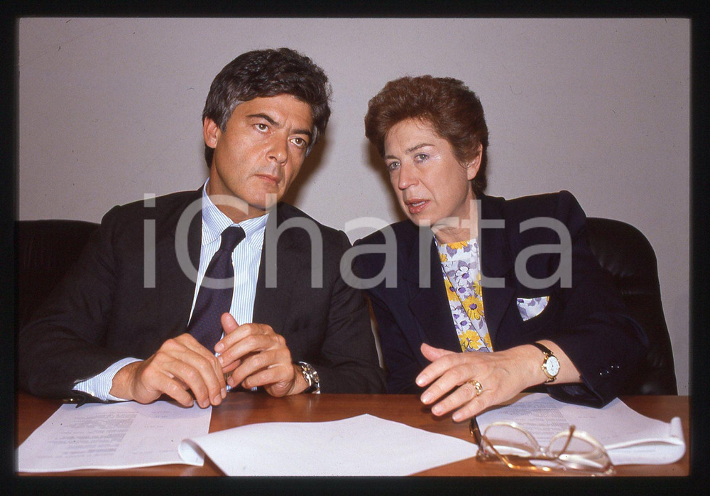 Fotografia d epoca originale 35mm vintage slide 1990 ca Claudio MARTELLI Rosa RUSSO IERVOLINO 9 1