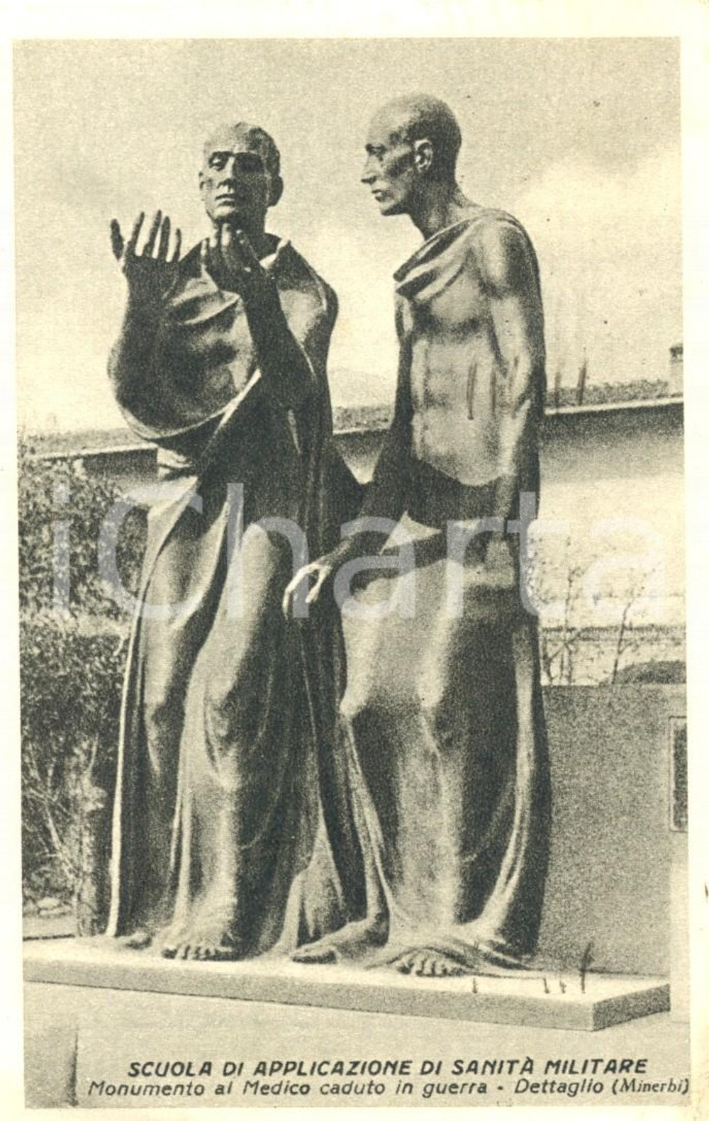 Cartolina originale da collezione 1943 FIRENZE Arrigo MINERBI Monumento al Medico Caduto in guerra *FP VG 1
