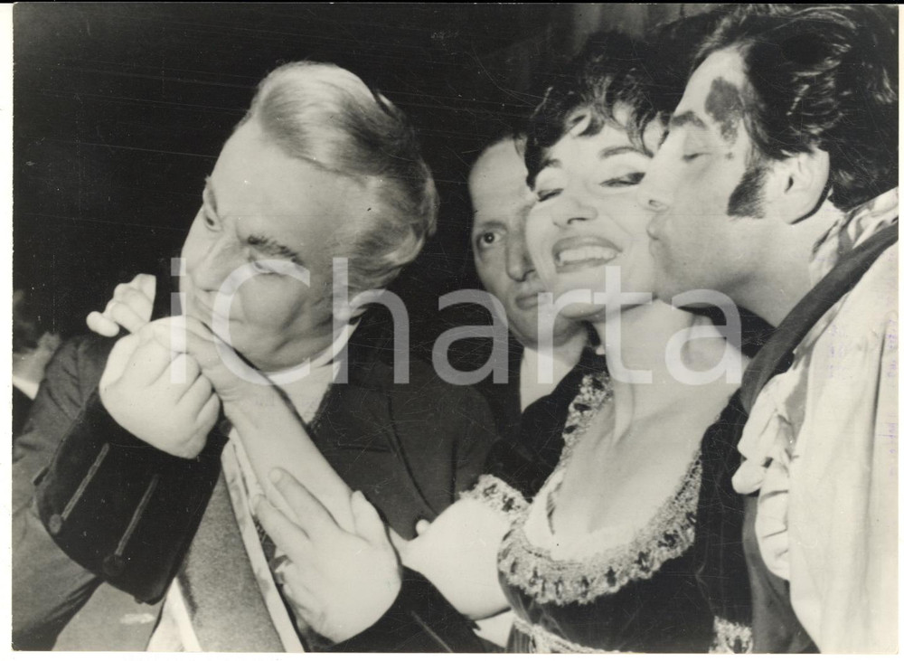1964 LONDON "Tosca" Tito GOBBI Maria CALLAS Renato CIONI dopo lo spettacolo